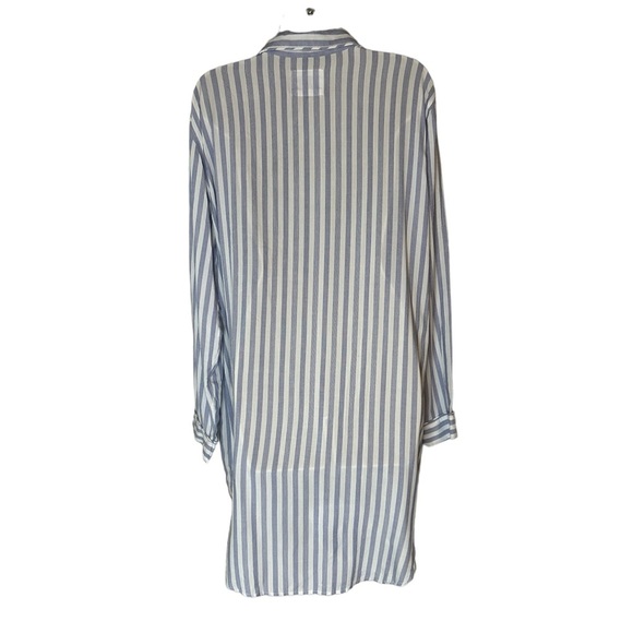 RAILS Acadia Soft Striped Sleep Shirt in White blue size L - Picture 3 of 9
